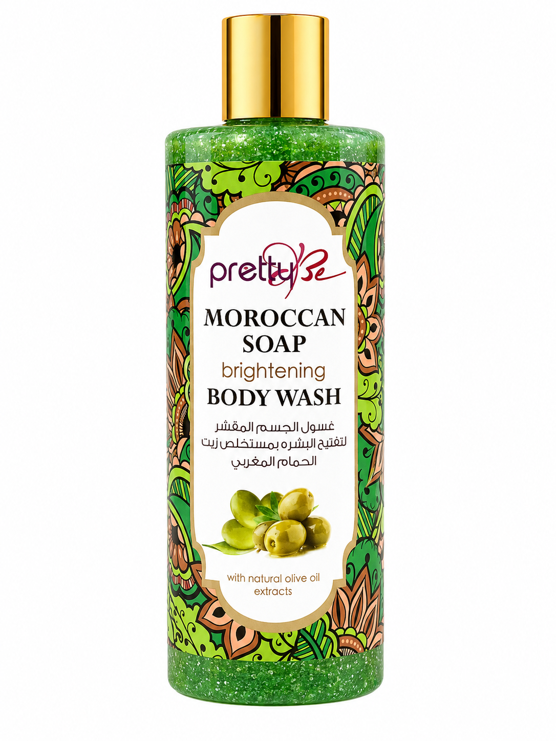 PrettyBe Moroccan Soap Brightening Body Wash – Natural Olive Oil Extracts