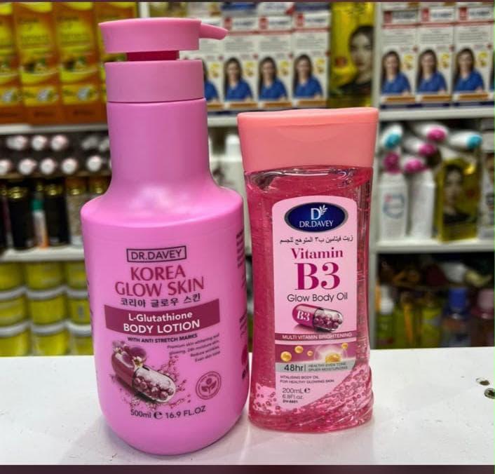 Dr. Davey Korea Glow Skin Lotion + Vitamin B3 Body Oil