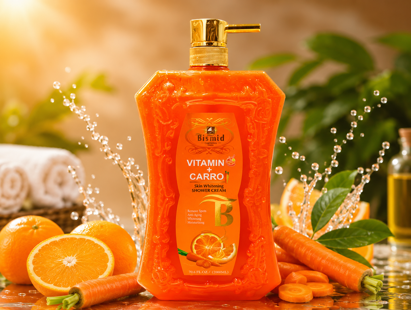Bismid Vitamin C + Carrot Skin Whitening Shower Cream (2000ml)
