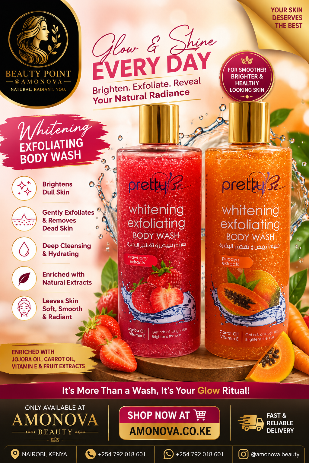 Pretty Be Whitening Exfoliating Body Wash 