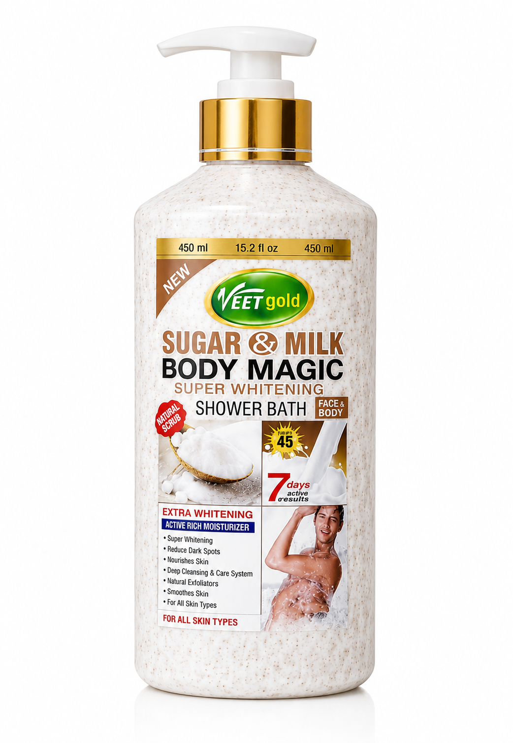 VEET Gold Sugar & Milk Body Magic Super Whitening Shower Bath