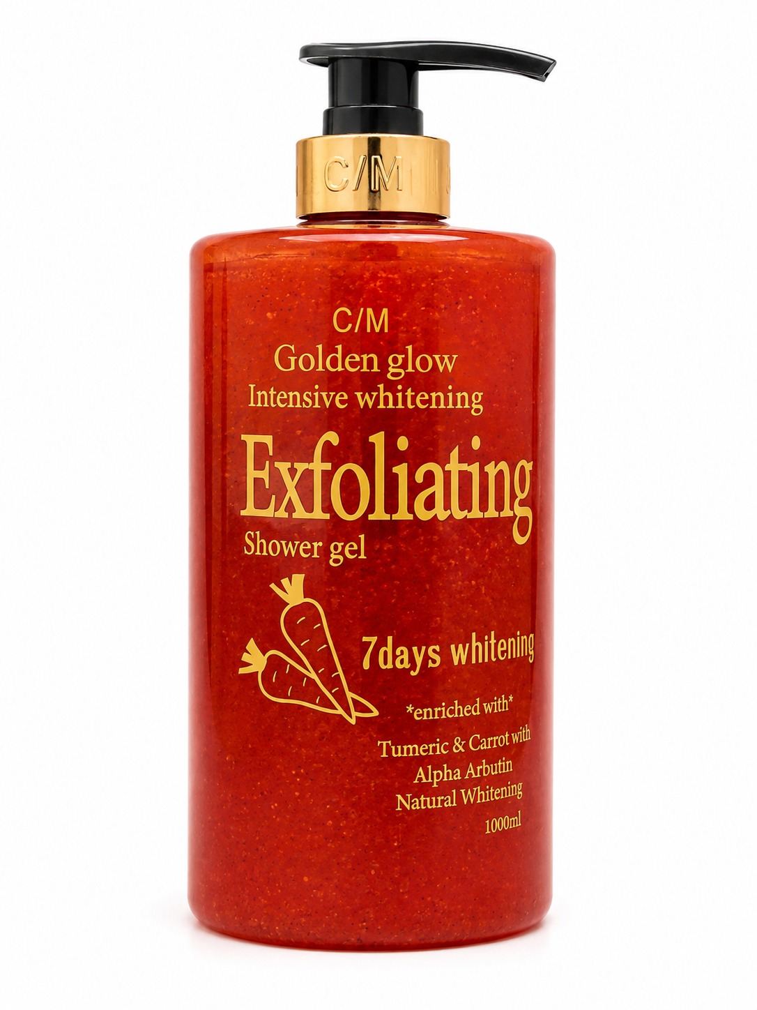 C/M Golden Glow Intensive Whitening Exfoliating Shower Gel – Turmeric & Carrot, 1000ml