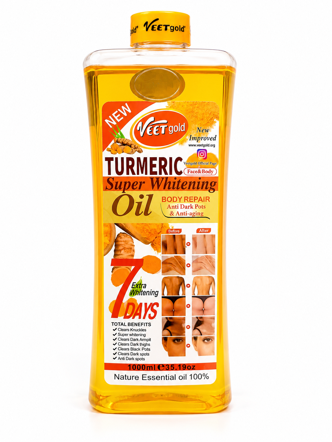 VEETgold Turmeric Super Whitening Oil – Face & Body, 