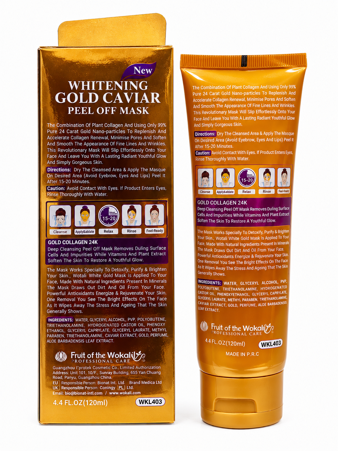 WOKALI Whitening Gold Caviar Peel-Off Mask