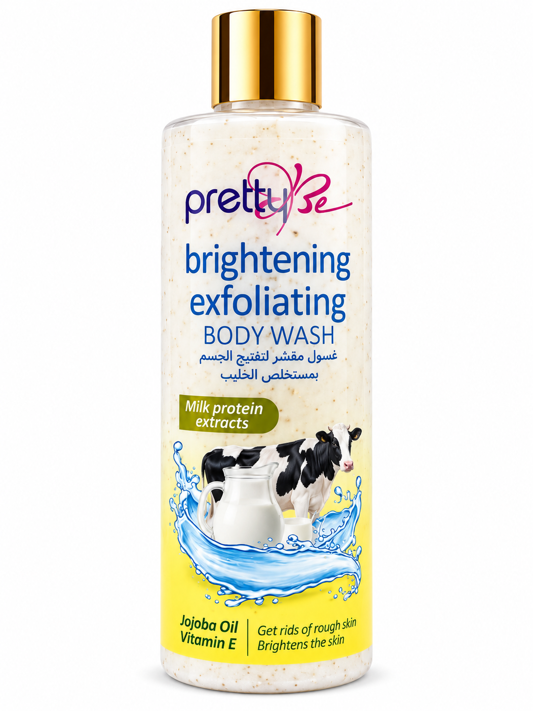 PrettyBe Brightening Exfoliating Body Wash – Milk Protein Extracts