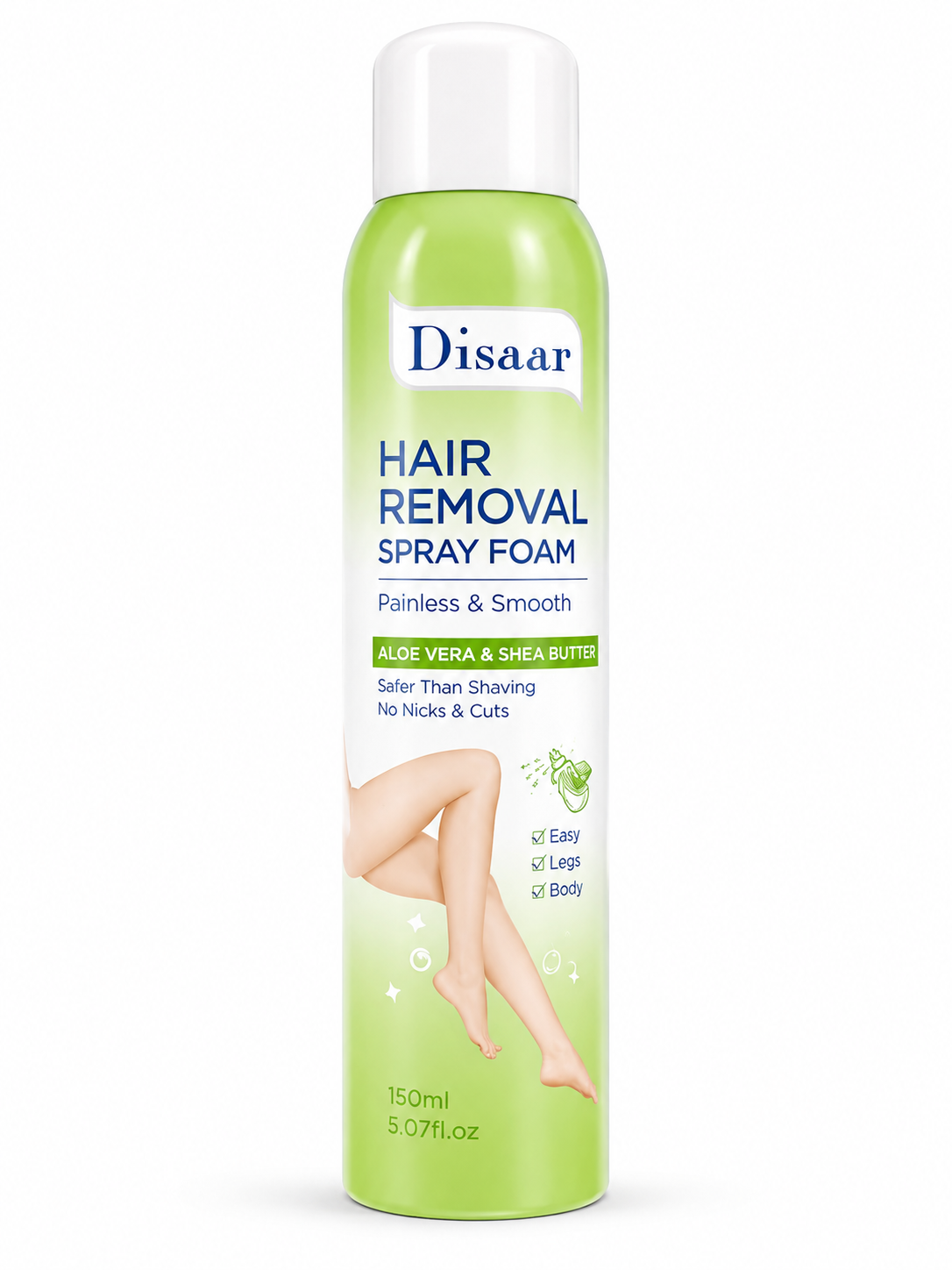 Disaar Hair Removal Spray Foam – Aloe Vera & Shea Butter, 150ml
